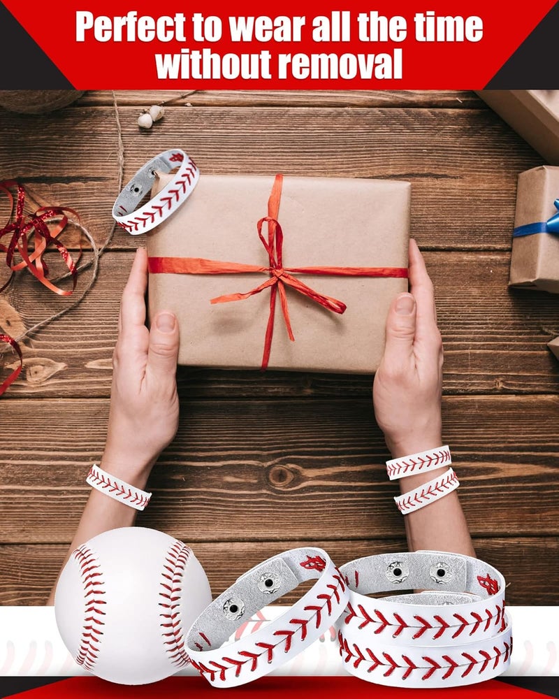 Retrowavy Store Genuine Leather Baseball Bracelet - Unisex Wristband for Men, Women, Ideal Gift for Baseball Players and Sports Teams - Image 5